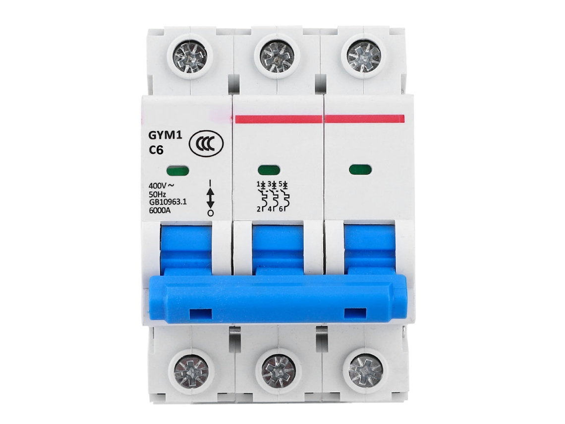 Disjuntor Miniatura 3p Interruptor de Ar Proteção de Circuito 400vca 50/60hz 6a