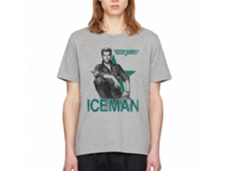 Rockinstone Top Gun Movie Iceman Heather Gray Adult T-shirt Size:xl