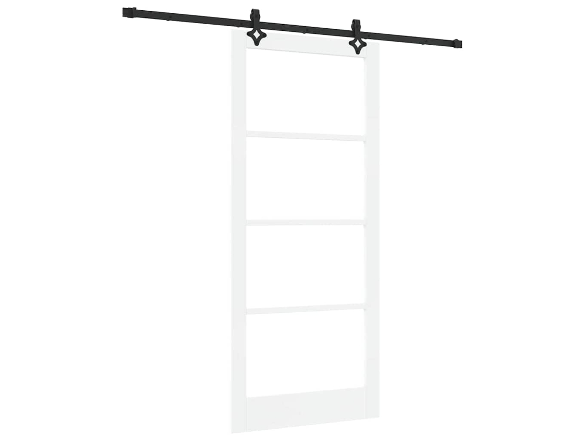 Conjunto 1 Porta Deslizante Vidaxl Branco Madeira De Pinho Maciça (93 X 211 Cm)