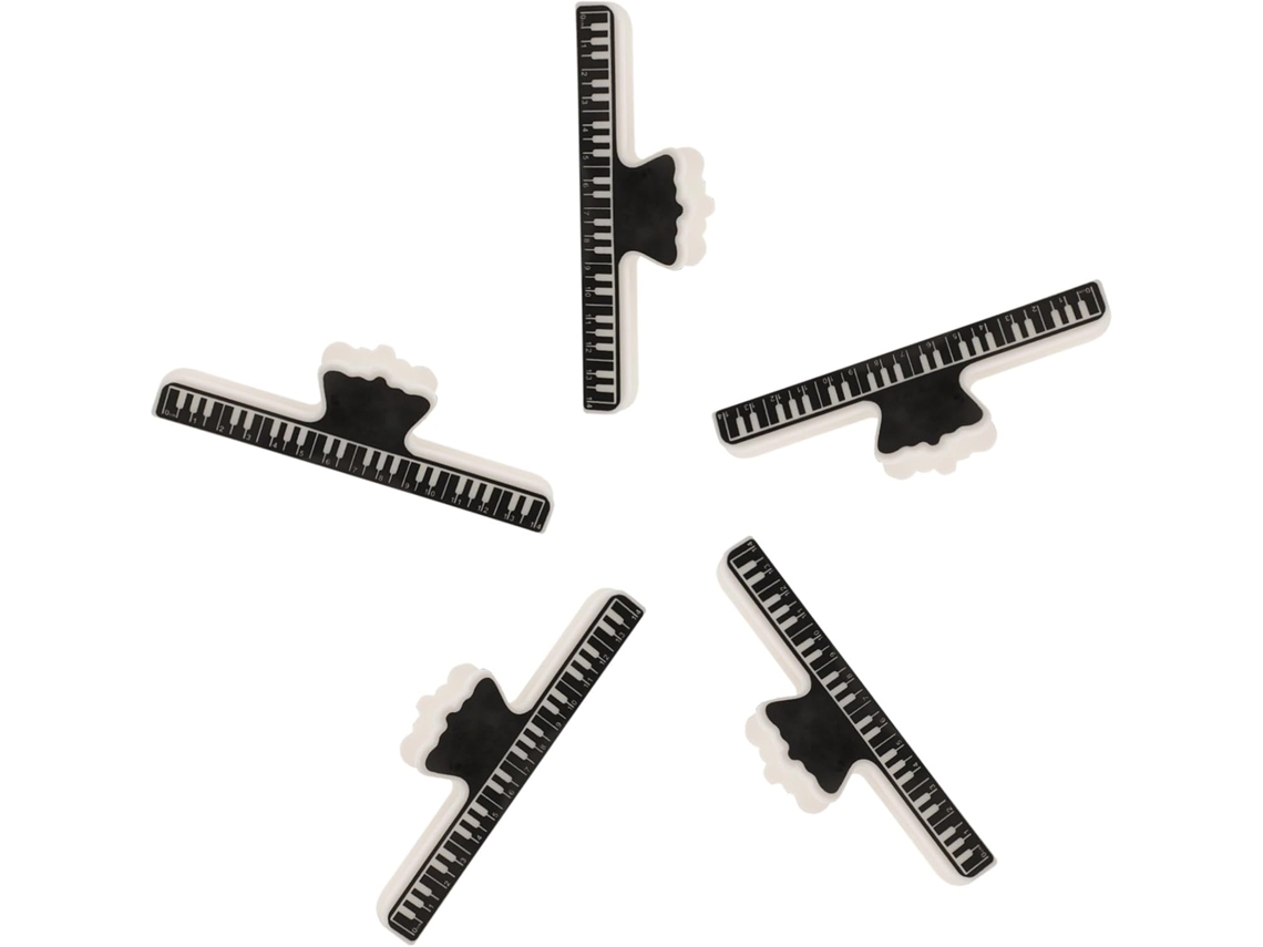 Conjunto de 5 pinos para partituras de piano Baluue, Na Cor Preta, Abs Feitos Resistentes, Com Design Compact E