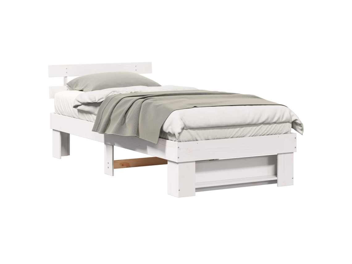 Estrutura da Cama com Cabeceira Branco 100 X 200 Cm MAISON EXCLUSIVE