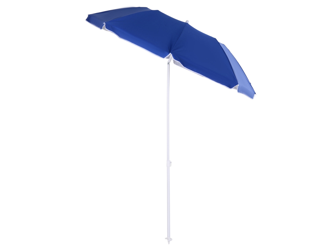 Guarda-sol Praia S/MARCA, Ø 160cm, poliéster, anti-UV, poste removível, azul
