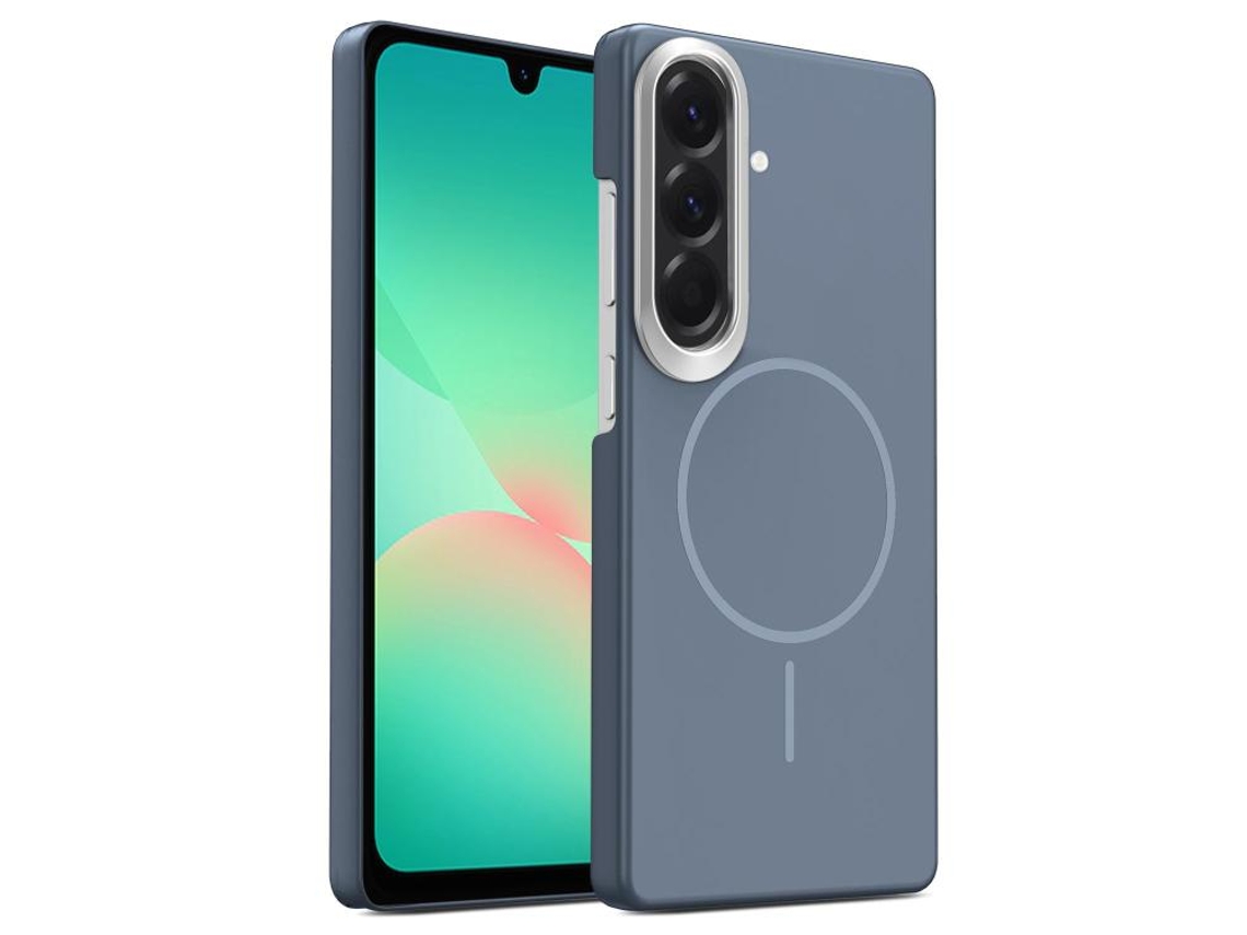Capa Para Samsung Galaxy A26 5g Fina Circular Magsafe À Prova De Choque Dourada Em Policarbonato Cinza Carbono