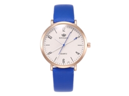 Reloj De Cuarzo Casual Para Hombre Y Mujer Con Correa De Cuero Pu Azul Real