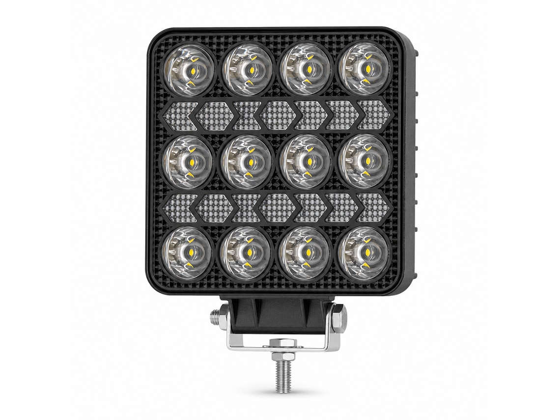 Farol De Trabalho Led Quadrado Branco E Amarelo Para Carro E Veículo Todo-o-terreno, Luz Auxiliar De Condução