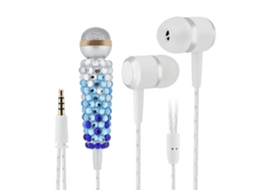 Microfone Mini com Diamantes EOOCOO, gravação e escuta