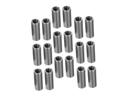 Conjunto Solustre com 20 Porcas Cilíndricas de Aço Inoxidável para Soldagem, Rosca Precisa e Design Bruto para