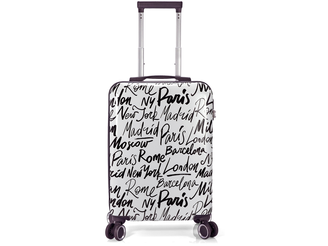 Benzi Cabine Mala Bz5849bl-50, Extensível ABS, Cabine de 55 cm, 4 Rodas Duplas, Data com Combinação de 3 Dígitos, Branco