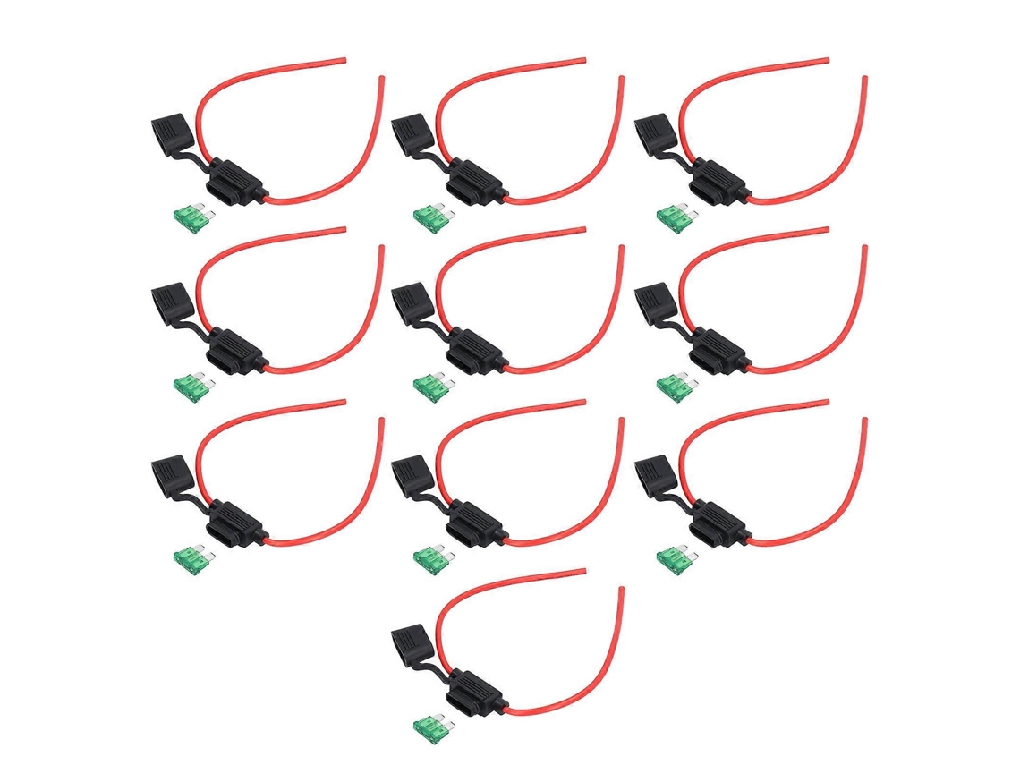 Pacote Com 10 Porta Fusíveis Em Linha, Resistente À Fusão, Fácil Instalação, À Prova Dágua, Com Fusível 12awg, 30a Yemaa Slowmoose