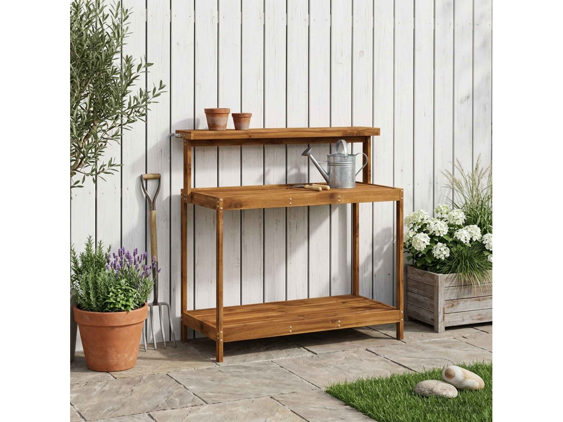Vidaxl Bancada De Replantio Ao Ar Livre 111,5 X 48,5 X 107 Cm Natural