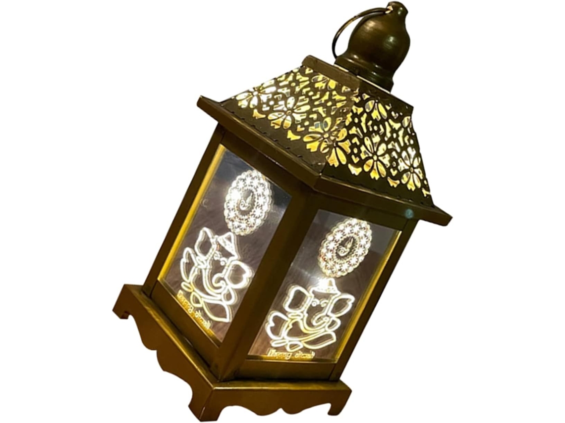 Lanterna Decorativa Suspensa, Rústica, com Luz Bruxuleante, Funciona a Bateria, Sem Chama, Colorida SFUSHOS