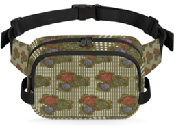 Mochila AQUAFORGE de Couro com Estampa de Cervo, Impermeável