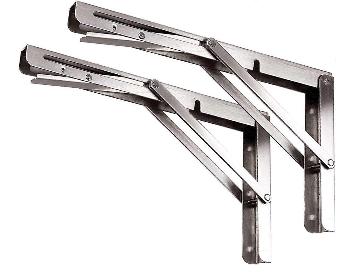 Suporte De Prateleira Plegável 16 Polegadas Aço Inox Resistente 330ib 2 Unidades 12 Polegadas 2 Unidades