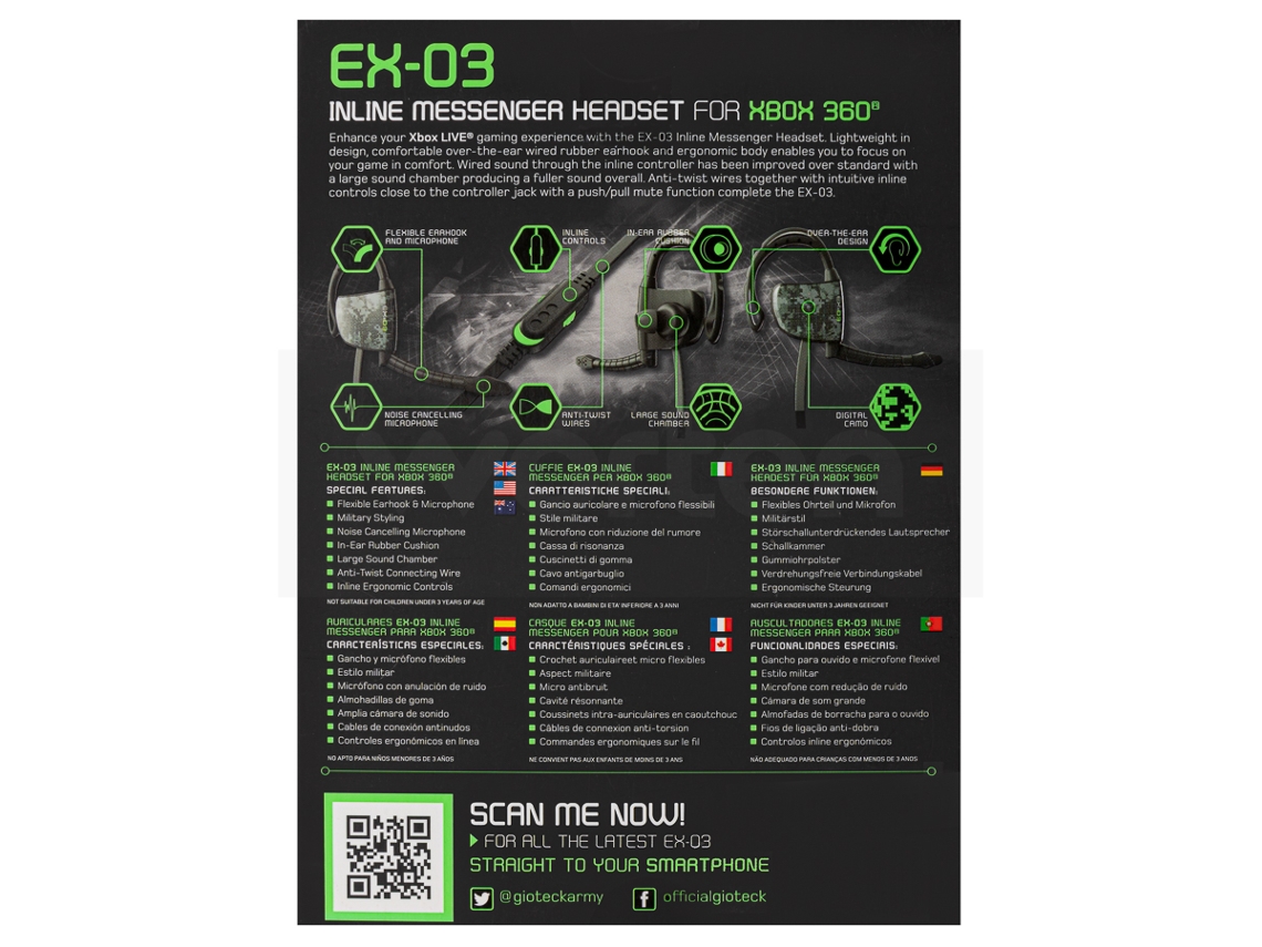 Auscultador Gaming GIOTECK EX-03 Wired (Street King Design)