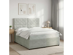 Vidaxl Cama Box Spring Com Colchão Cinzento-claro 140 X 200 Cm Veludo