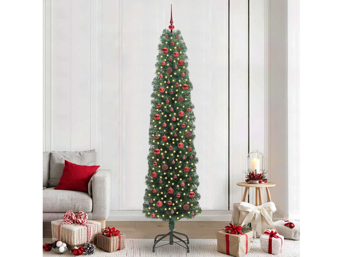 Vidaxl Árvore De Natal Artificial Verde 240 Cm Pvc E Aço E Plástico