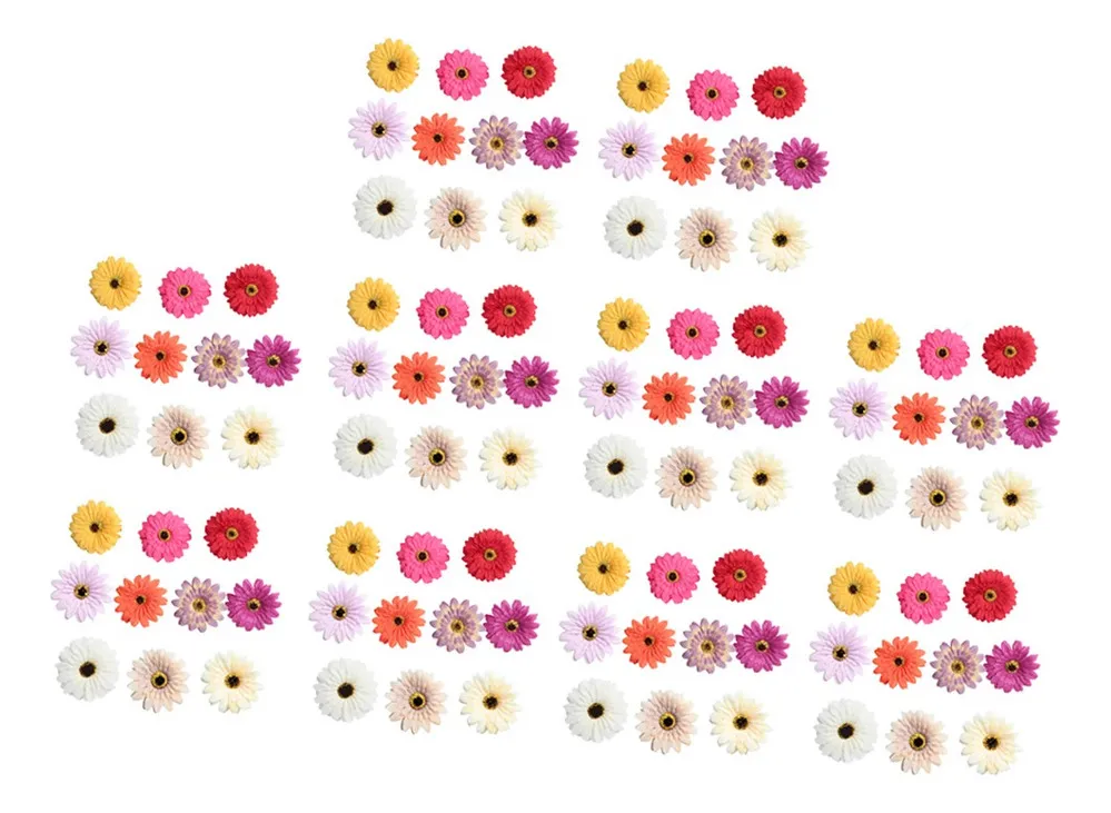 Novas 100 Peças De Flores De Gérbera De Seda, Multicoloridasvayotoy