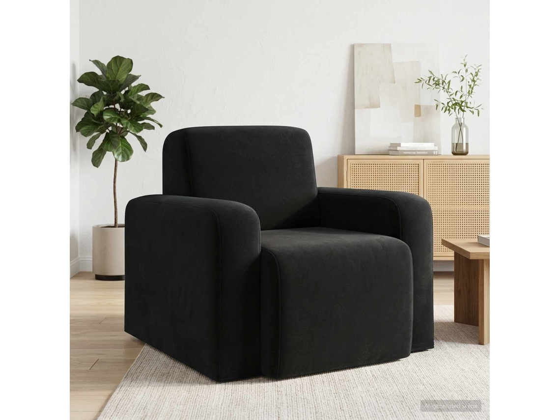 Vidaxl Poltrona Preto Veludo