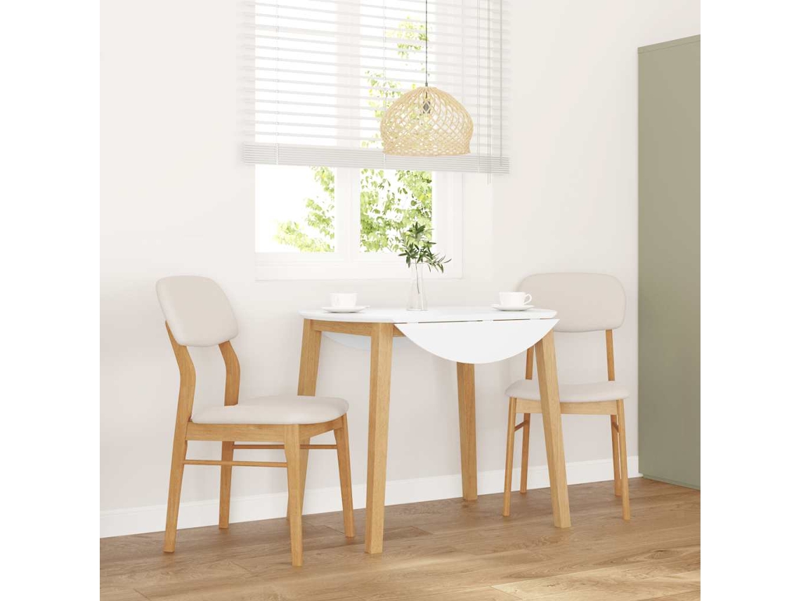 Vidaxl Cadeiras De Jantar Com Almofadões 2 Pcs Madeira Maciça Natural