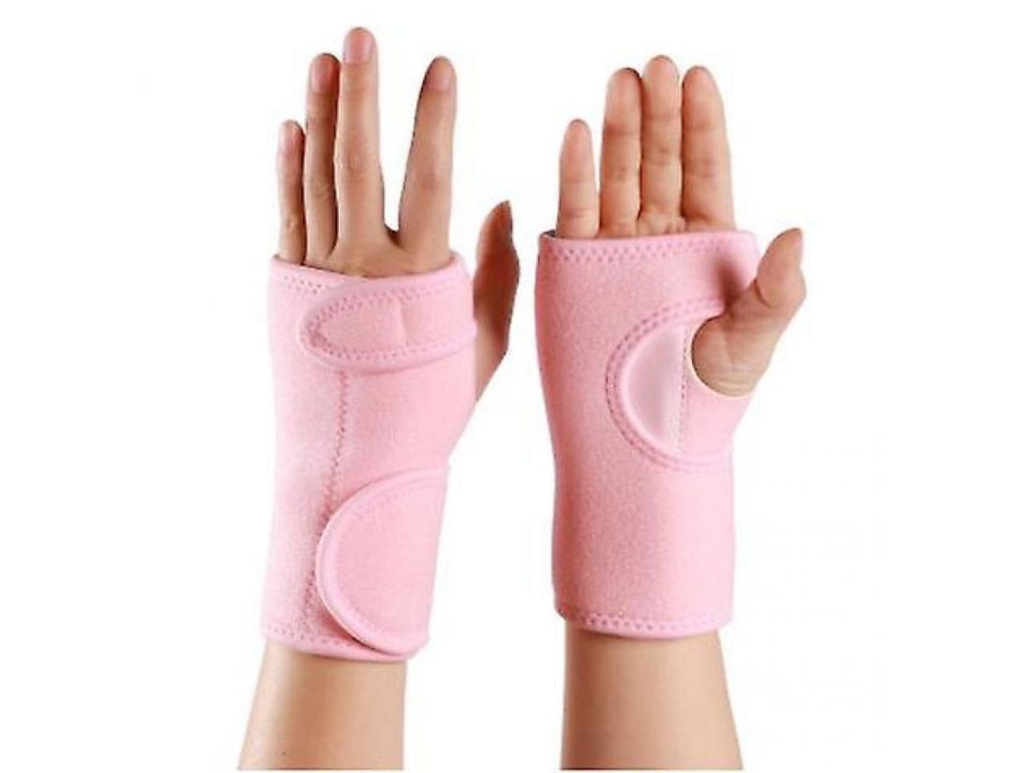 2 Parches De Muñeca Para Túnel Carpiano, Splint Elástico Ajustable Para Deportes Artritis Tendinitis Rosa