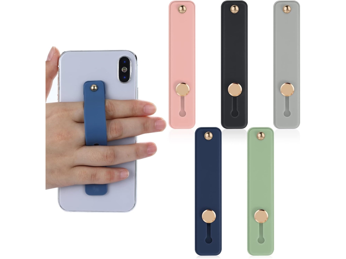 Suporte De Dedo Para Celular, 5 Unidades, Suporte De Silicone Para Celular Com Alça Telescópica (5 Cores)