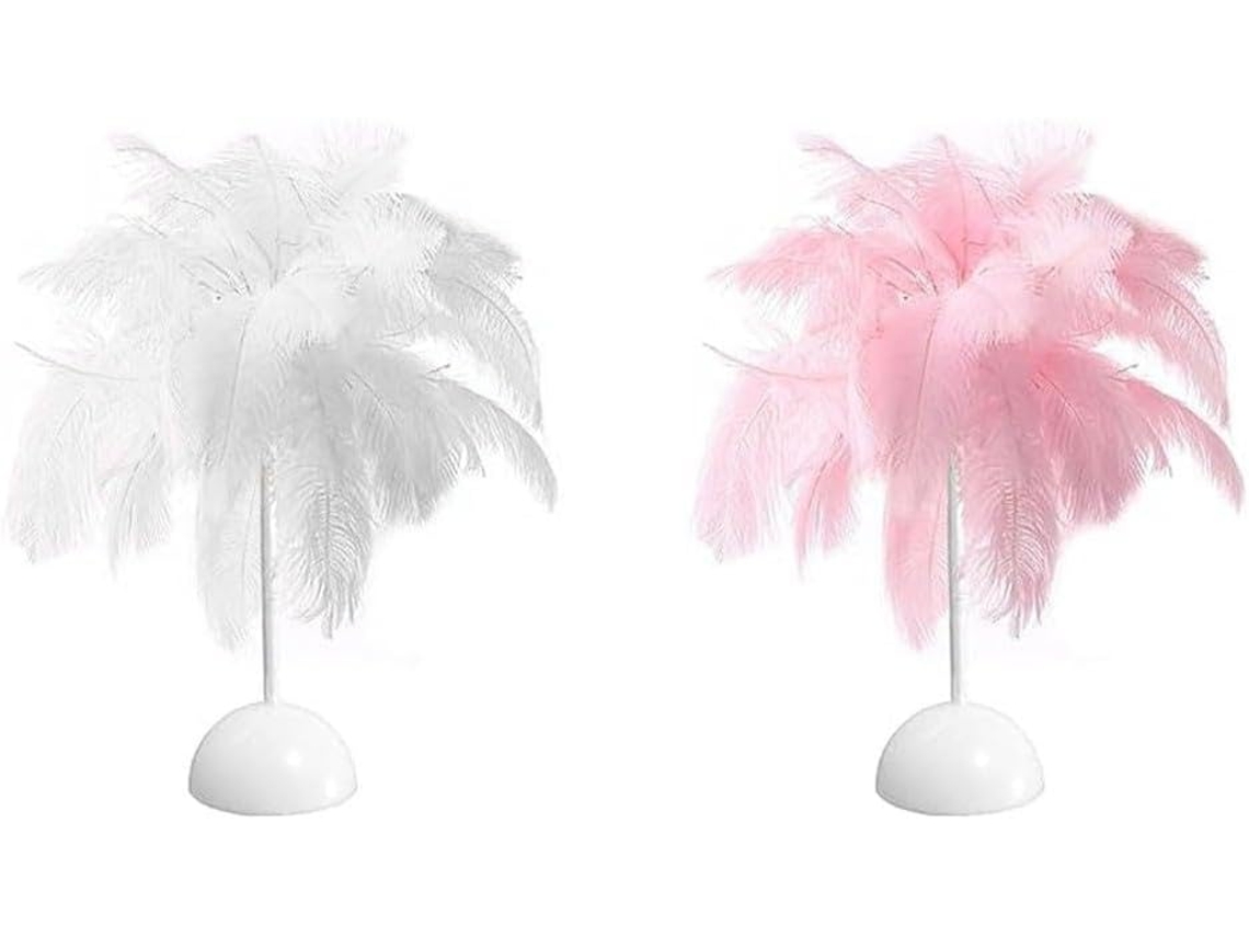 Abajur De Mesa Com Penas Brancas, Luminária Noturna Portátil Com Design Macio Para Quarto, Sala De Estar, Decoração De