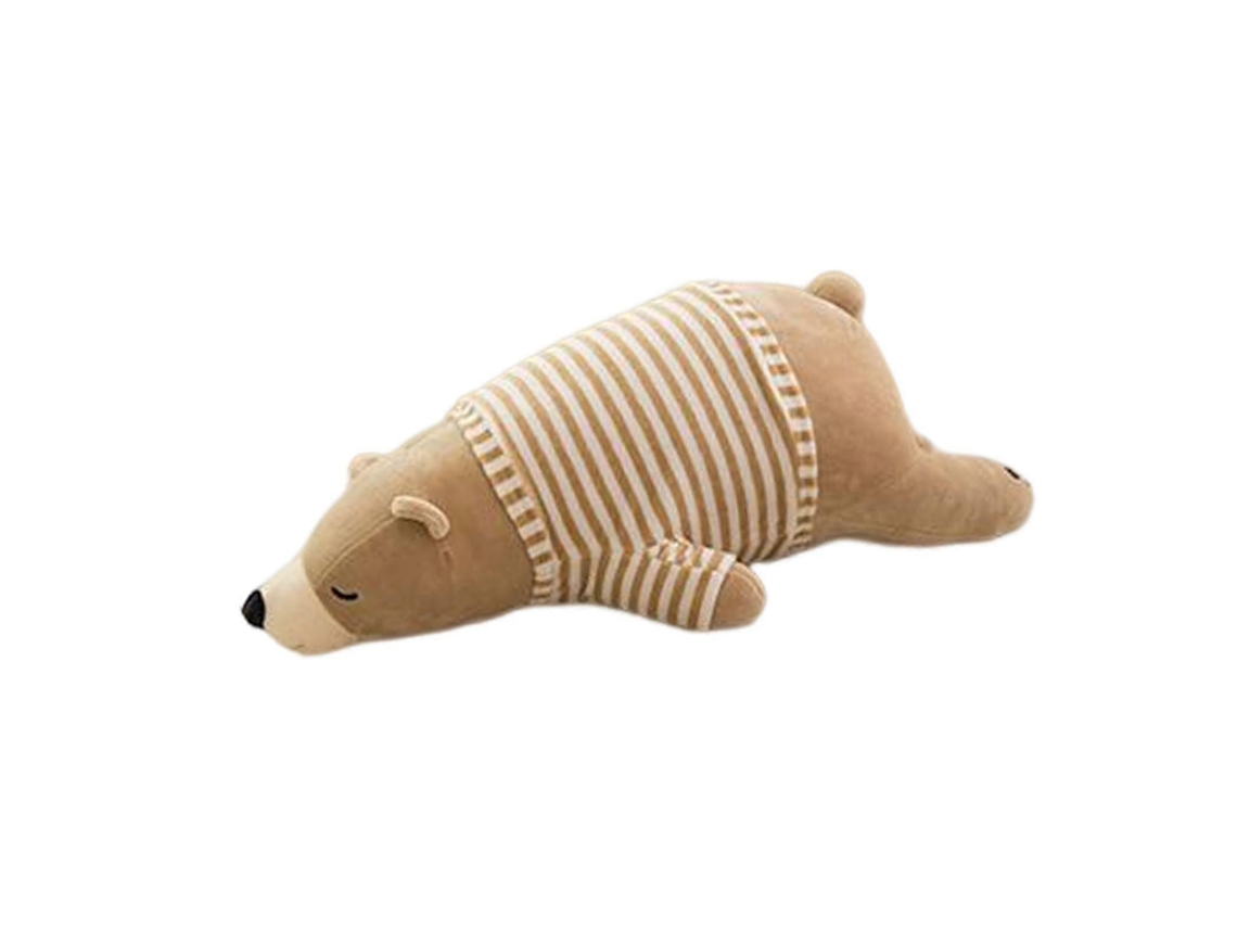 Boneca De Pelúcia Urso Dormindo Marrom, 50cm, Macia