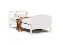 Bed Frame, Bed Frames Vidaxl Branco Madeira De Pinho (75 X 190 Cm)