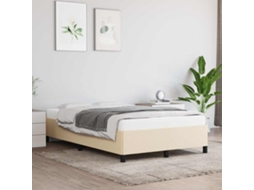 Vidaxl Estrutura De Cama Sem Colchão 120x190 Cm Tecido Creme