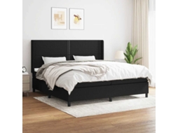 Vidaxl Cama Com Molas/colchão 200x200 Cm Tecido Preto