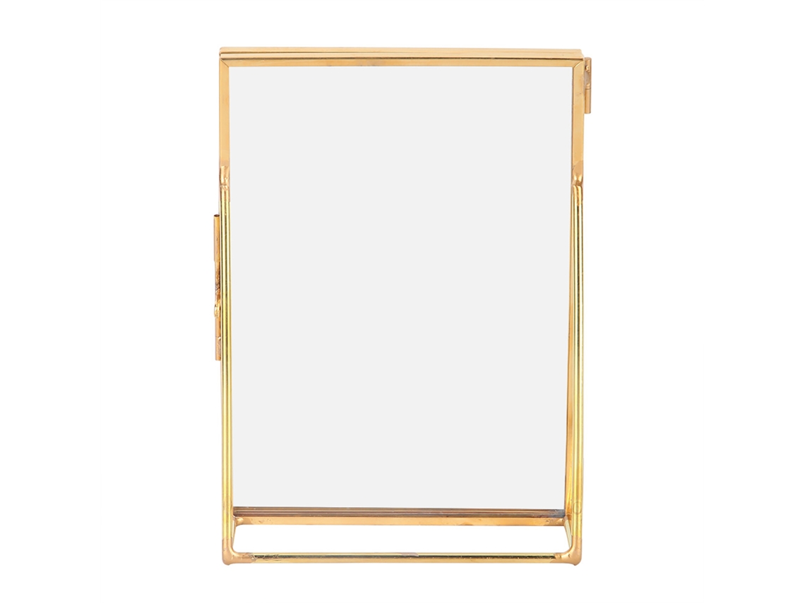 Moldura De Foto Vintage De Latão Eoocoo (suporte De Mesa De Metal Com Vidro) 4*6 Polegadas