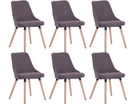 Conjunto 6 Cadeiras de Jantar  277034 (Castanho - Tecido - 43 x 43 x 83 cm)