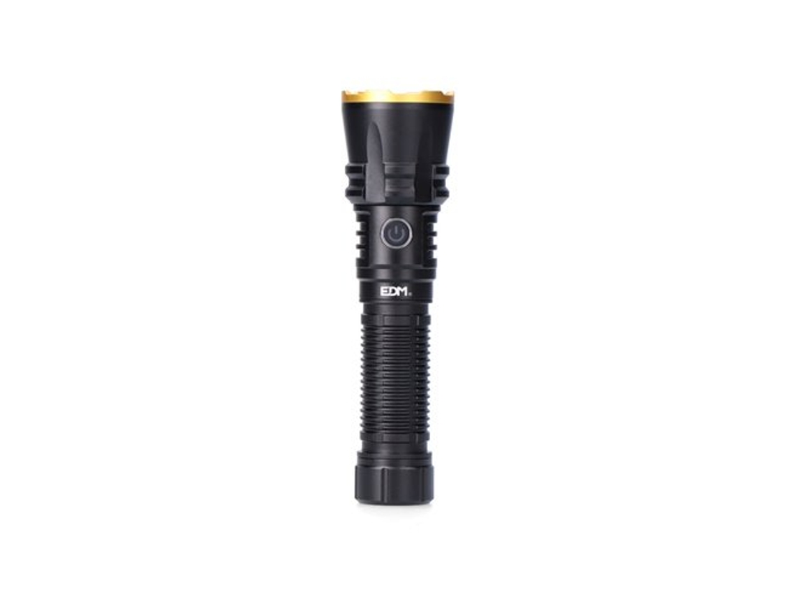 Lanterna Led Recarregável De Longo Alcance Ip65 Com Autonomia De 3 A 10 Horas Edm (20w 9000k 1800lm)
