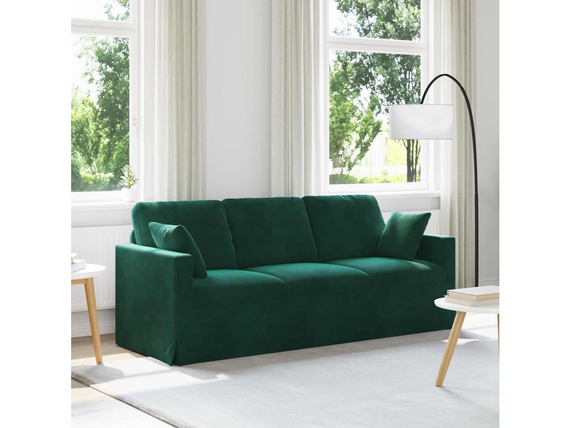 Vidaxl Sofá Verde Escuro 198 X 78 X 80 Cm Veludo