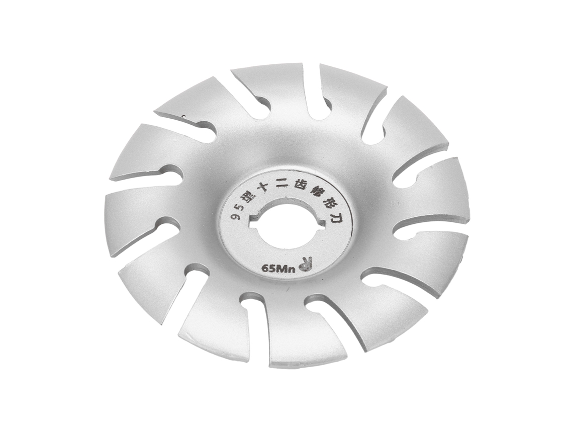 Disco De Forma Para Esmeril 12 Dentes Aço Inox Gravura Em Madeira Madeireiro 95mm Prata