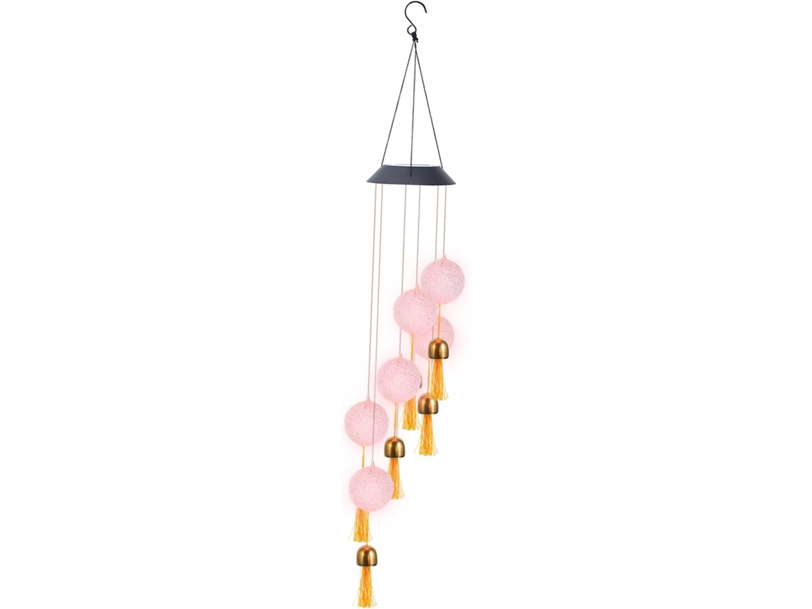 Luminária Solar Com Sino De Vento, Decorativa Para Exteriores, Prática E Durável. Gokoco