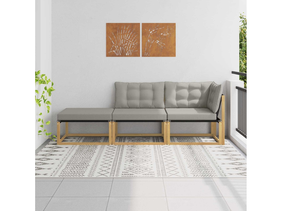 Vidaxl Conjunto De Sofás Para Exterior Branco E Cinzento-claro
