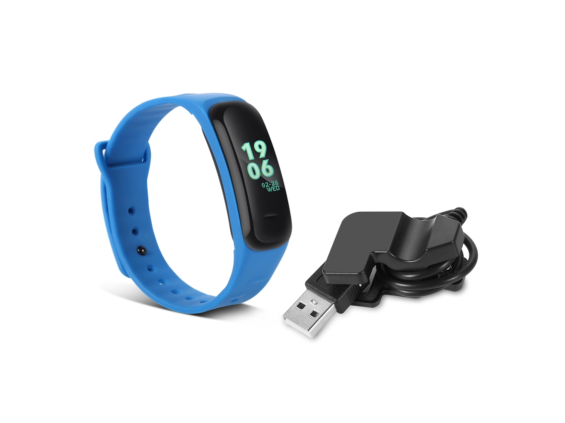 Pulseira Inteligente F602 Pro: Tela Colorida, Monitoramento Cardíaco e Pressão Arterial EOOCOO (azul)