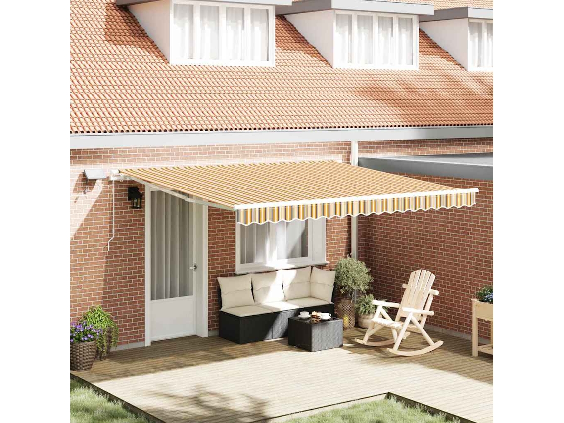Vidaxl Toldo Retrátil Multicolor 400 × 300 Cm Tecido E Alumínio