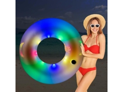 Unidade Única: Bóia Inflável Com Led Para Adultos, Diâmetro Interno 46 Cm. Perfeita Para Diversão Na Piscina E Praia No Verão.