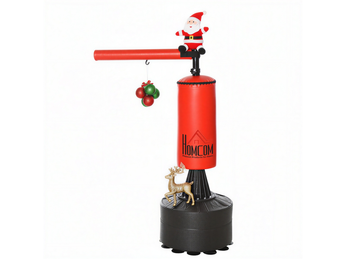 Saco de Pancadas 3em1 205cm com Bola de Velocidade e Braço Flexível Preto Vermelho S/MARCA
