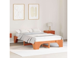 Vidaxl Estrutura Da Cama Marrom Cera 135 X 190 Cm