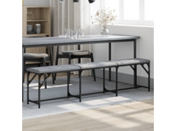 Vidaxl Banco De Jantar 186x32x45 Cm Aço E Tecido Cinzento-claro