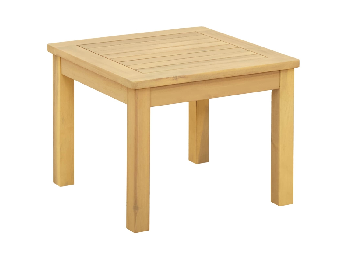 Vidaxl Mesa De Centro Acácia Clara 45 X 45 X 36 Cm