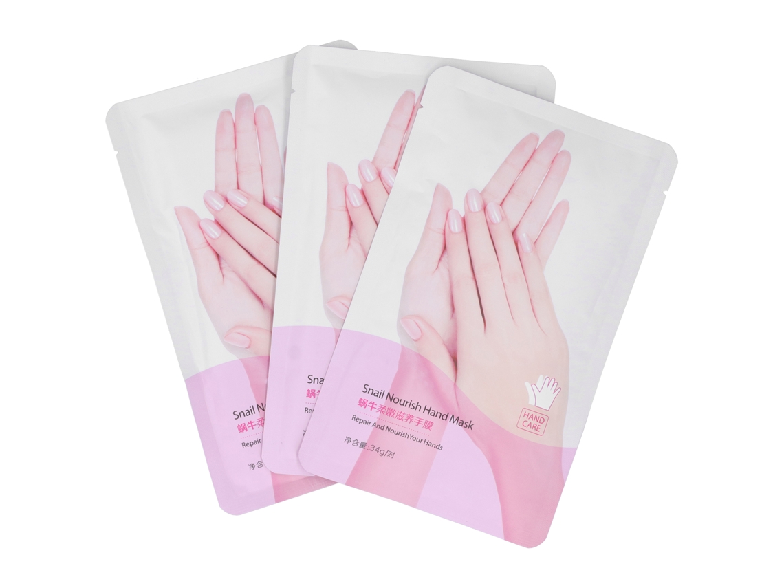 34g X 3 Sacos De Máscara Para Mãos Hidratante E Exfoliante Para Cuidado Da Pele