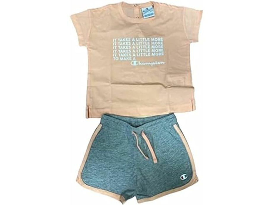 Conjunto Desportivo Infantil Champion Bege Bebé Rosa/cinzento Multidesportivo Standard