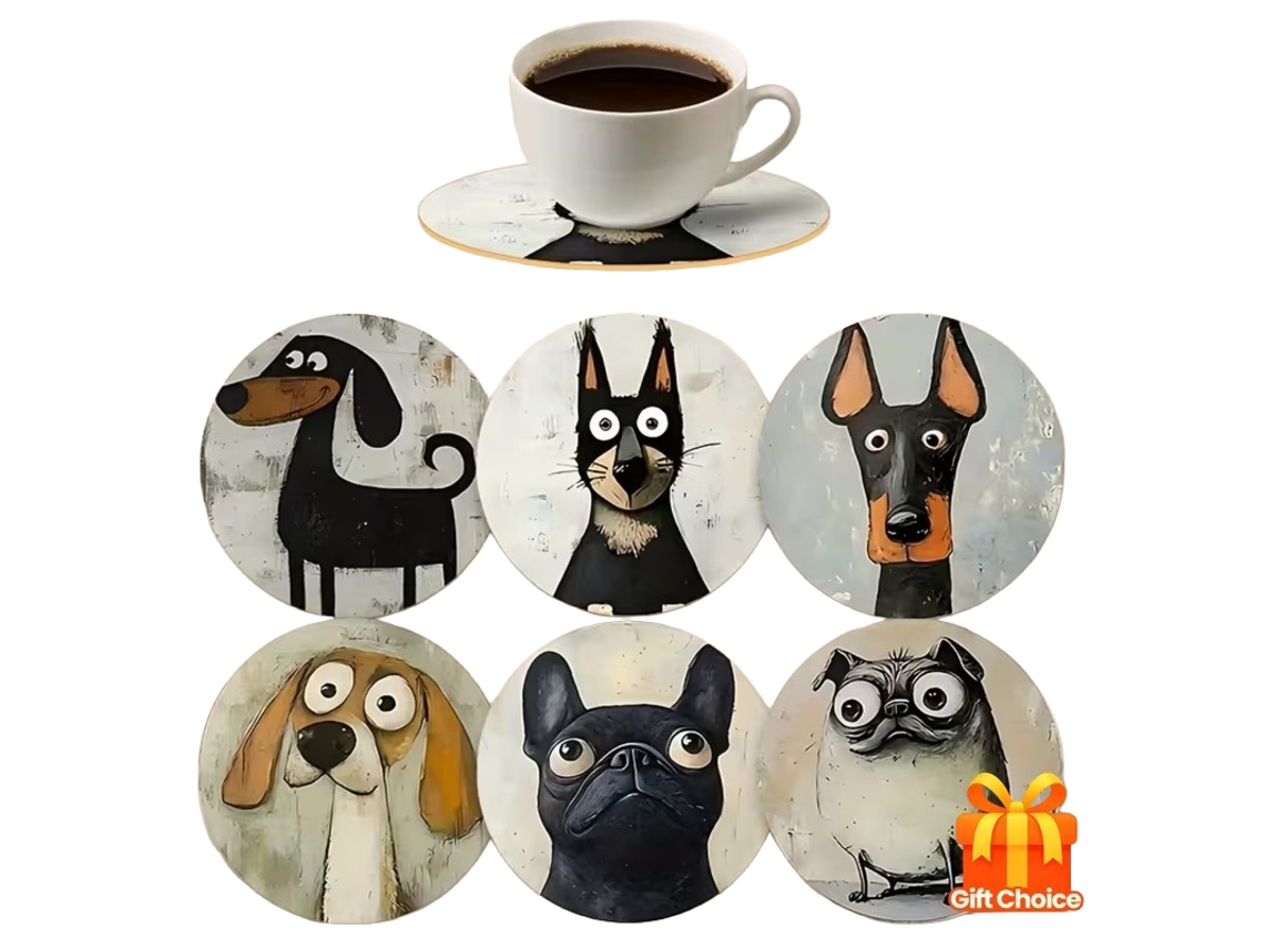 Laxiscreed - Tabuleiro De Madeira Redondo Antiderrapante Com Pintura De Gato Para Chá E Café