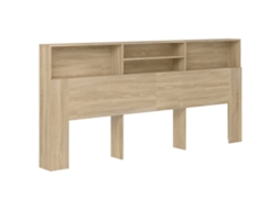 Cabeceira com guarda-roupa MAISON EXCLUSIVE em Cor Carvalho Sonoma (220x19x103,5 cm)
