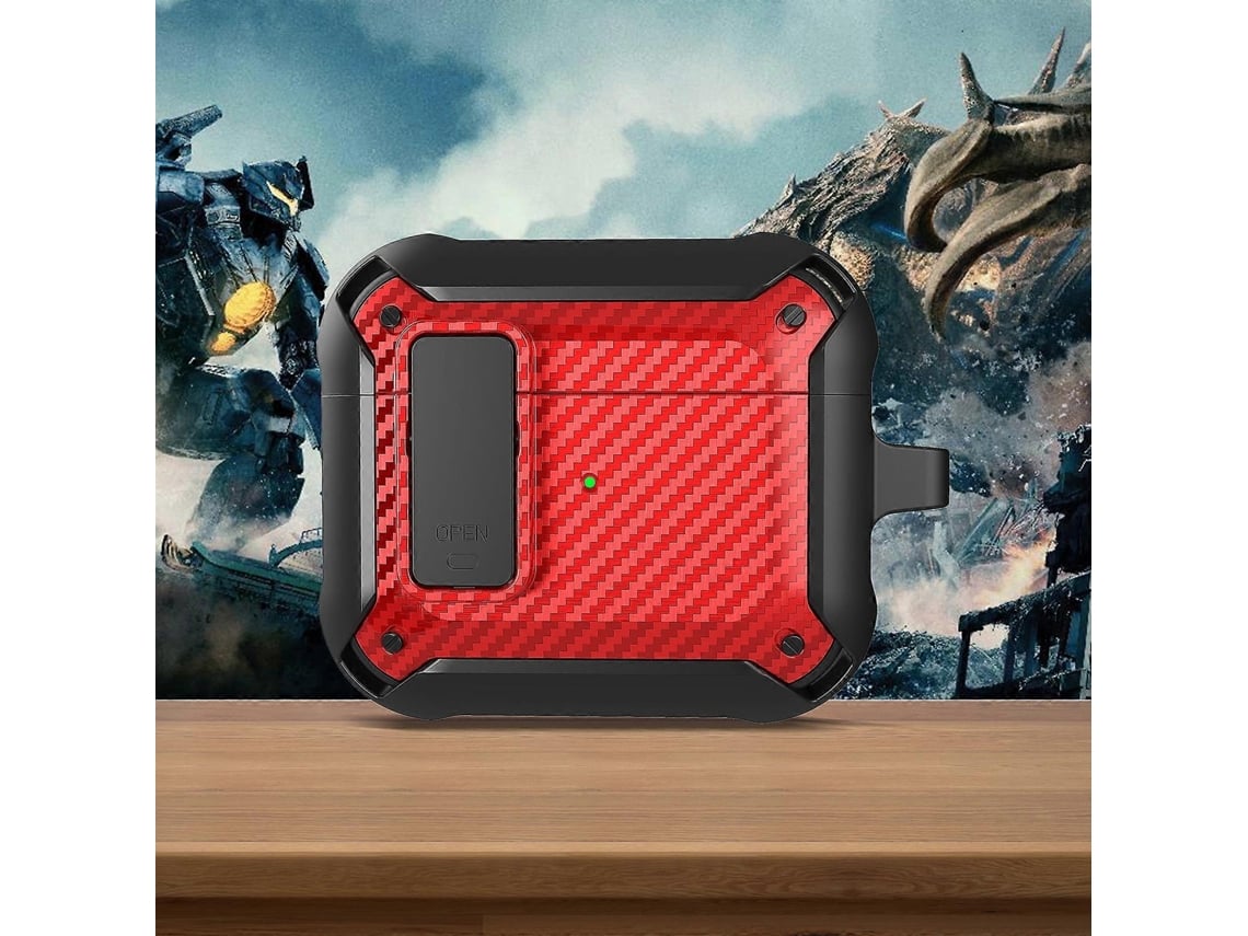 Capa protetora de fibra de carbono Bumblebee para fones de ouvido AirPods 3 com Switch. GIECY
