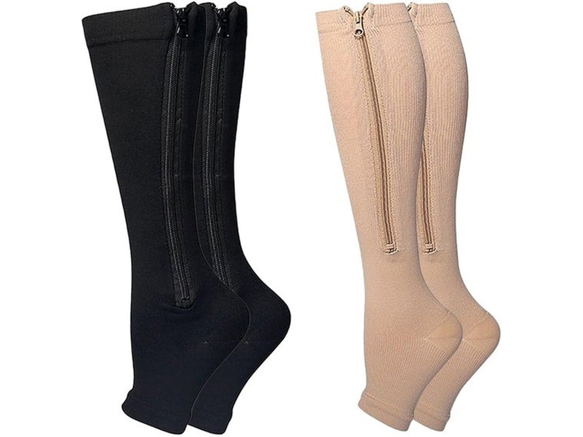 2 Pares De Meias Compressivas Com Fivela - Meias Médicos Para Corrida